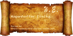 Wagenhoffer Etelka névjegykártya